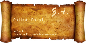 Zeller Antal névjegykártya